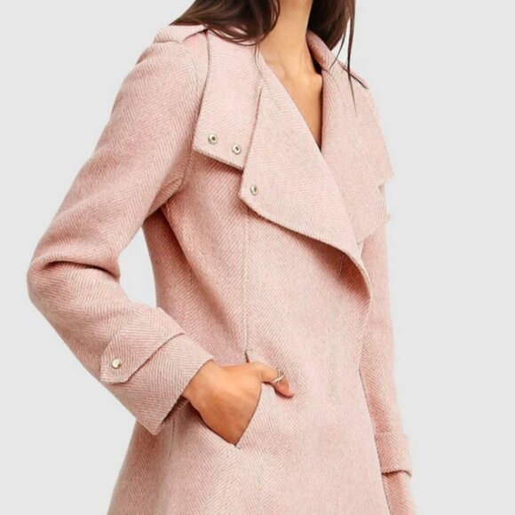 NEW FIT Bad Girl Wool Blend Moto Coat - Picture 3 of 5